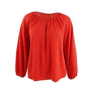 VINCE CAMUTO Womens Orange Unlined Drop Shoulders Pullover Peasant Top XS